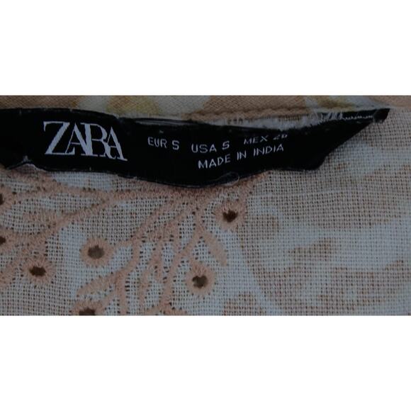 ZARA pink Eyelet Embroidered Babydoll Romper Size S - Picture 5 of 5